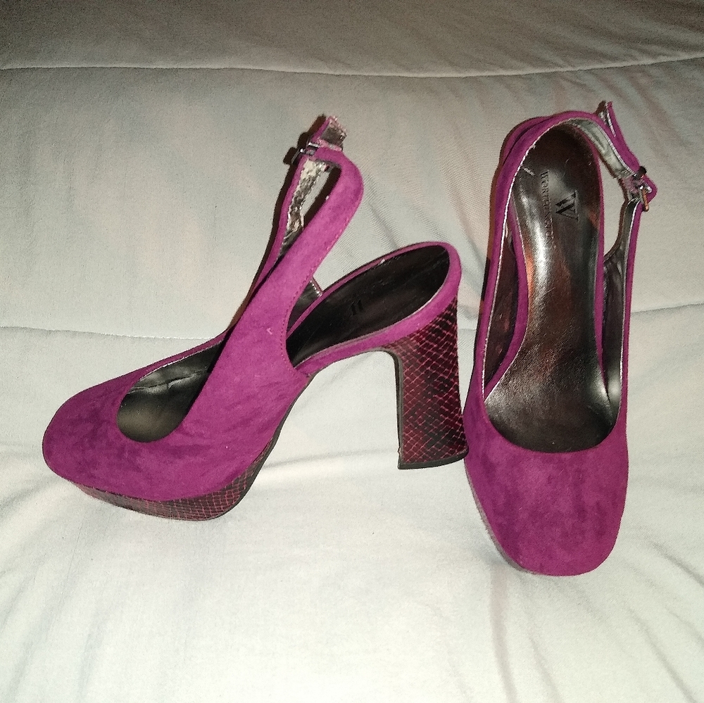 Purple high heels